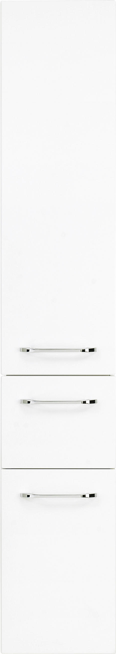 HÖGSKÅP  - vit/kromfärg, Design, trämaterial/glas (30/168/33cm) - Sadena