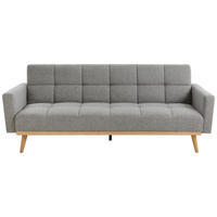 SCHLAFSOFA in Struktur Grau  - Naturfarben/Grau, Lifestyle, Holz/Textil (214/84/84cm) - Livetastic