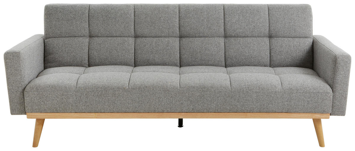 SCHLAFSOFA in Struktur Grau  - Naturfarben/Grau, Lifestyle, Holz/Textil (214/84/84cm) - Livetastic