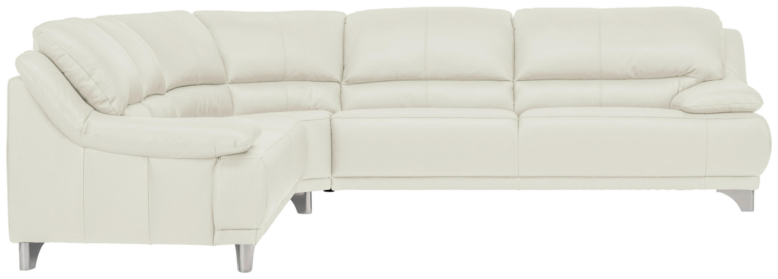 ROHOVÁ SEDAČKA, kůže, bílá - bílá, Design, kov/kůže (253/290cm) - Xora