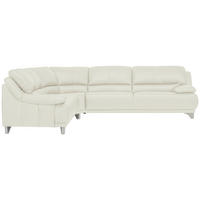 ROHOVÁ SEDACIA SÚPRAVA, koža, biela - biela, Design, kov/koža (253/290cm) - Xora