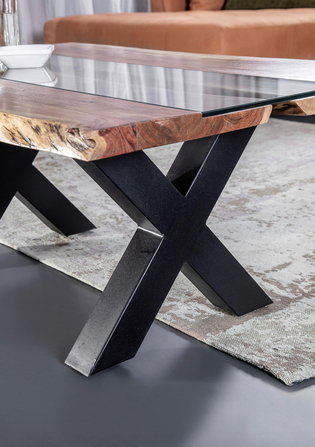MASĂ din lemn, metal 180/100/78 cm   - culoare natur/negru, Konventionell, lemn/metal (180/100/78cm) - Hom`in