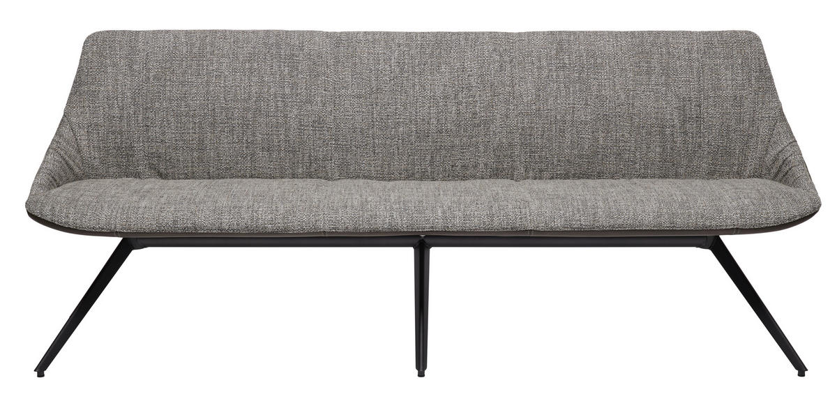 SITZBANK in Metall, Textil, Leder Grau  - Anthrazit/Grau, Design, Leder/Textil (215/88/62cm) - Bert Plantagie