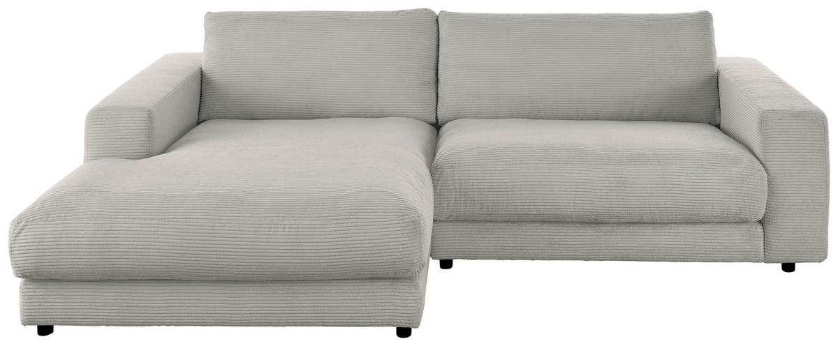 ECKSOFA in Cord Greige  190/270 cm  - Greige/Schwarz, Design, Kunststoff/Textil (190/270cm) - Lomoco