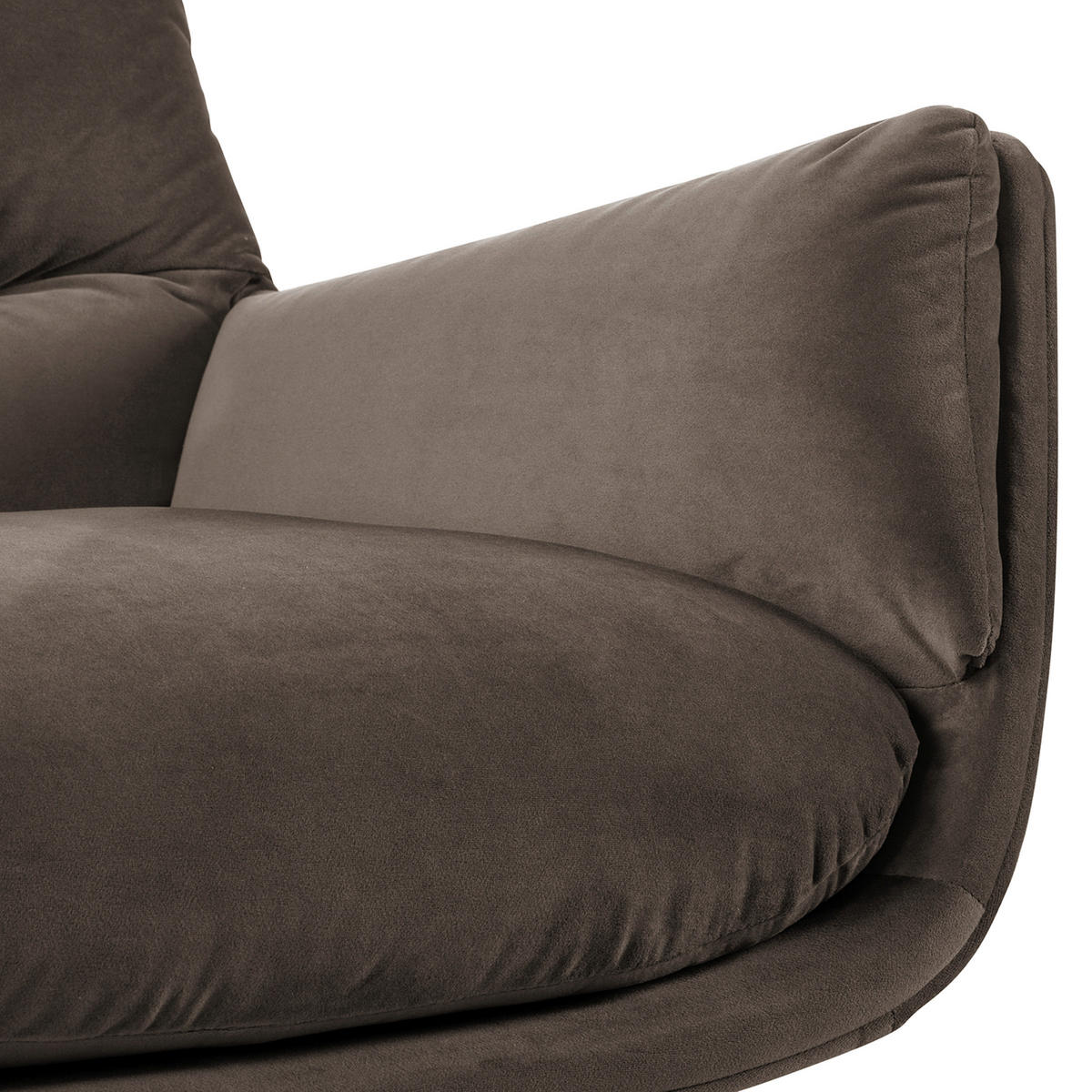 SESSEL in Samt Taupe  - Taupe/Schwarz, Design, Textil/Metall (83/94/97cm) - home24