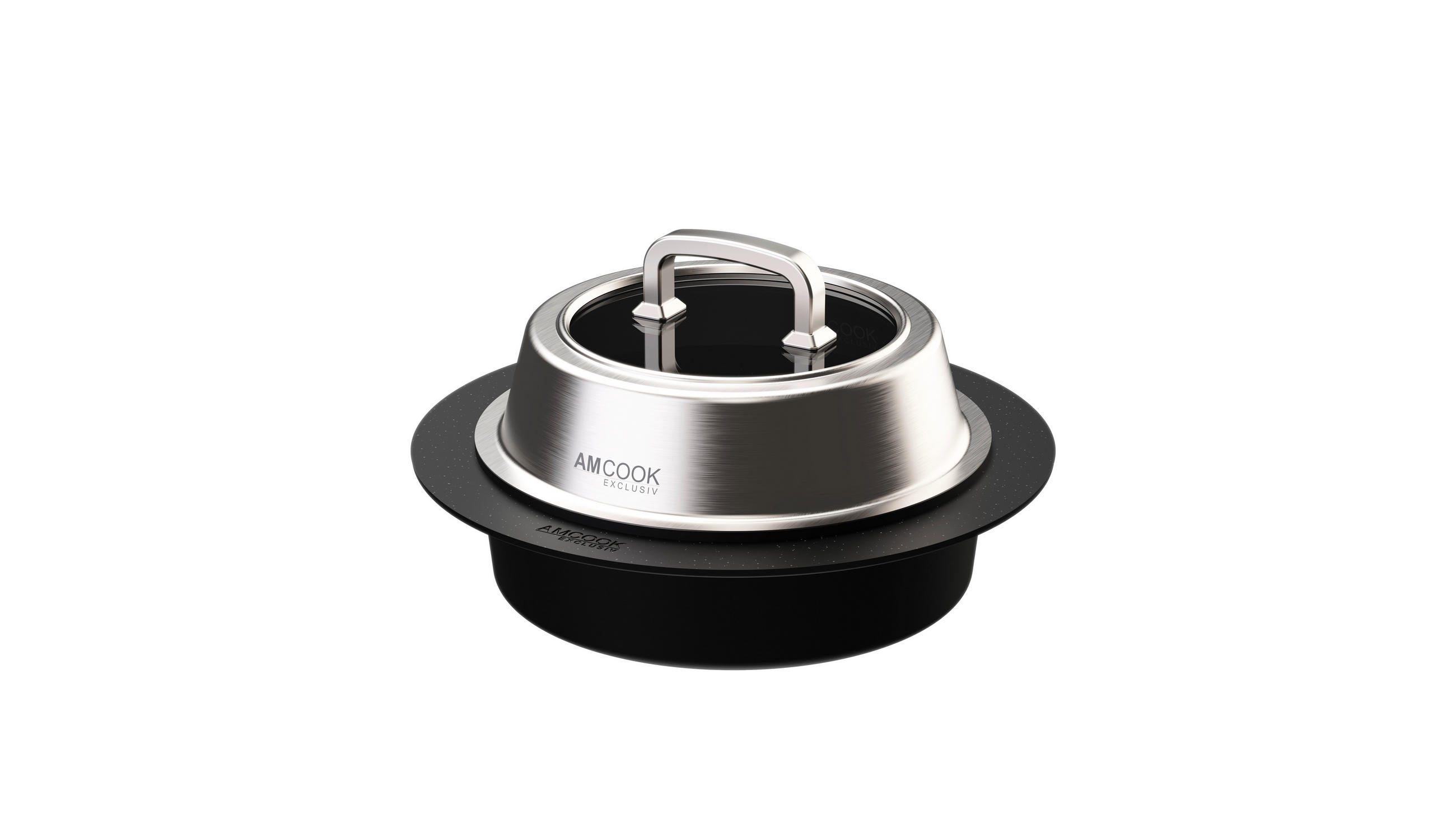 BRÄTER TEPPANYAKI 4 L  - Edelstahlfarben/Schwarz, Basics, Glas/Metall (35,7/36/14,5cm) - Am Cook
