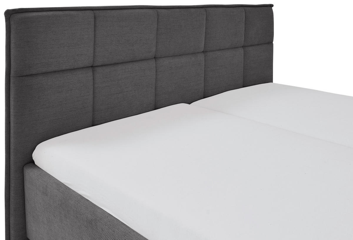 POLSTERBETT 160/200 cm  in Anthrazit  - Anthrazit/Schwarz, Design, Textil/Metall (160/200cm) - Xora