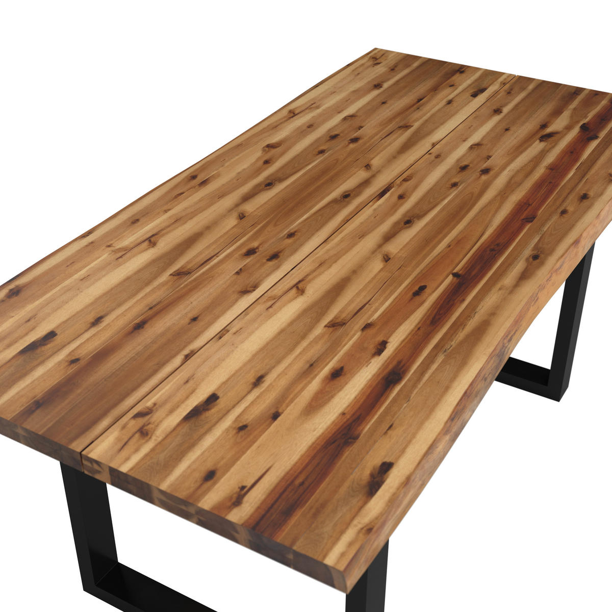 KERTI ASZTAL 180/90/76 cm   - akáciaszínű/fekete, Basics, fa/fém (180/90/76cm) - Ambia Garden