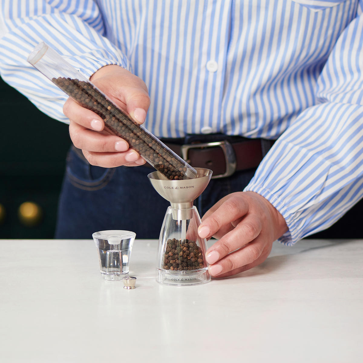 TRICHTER   - Silberfarben, Basics, Metall (6,5/4,7/6,5cm) - AdHoc