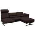 ECKSOFA  in Flachgewebe Braun  279-327/176-217 cm  - Schwarz/Braun, Design, Textil/Metall (279-327/176-217cm) - Dieter Knoll