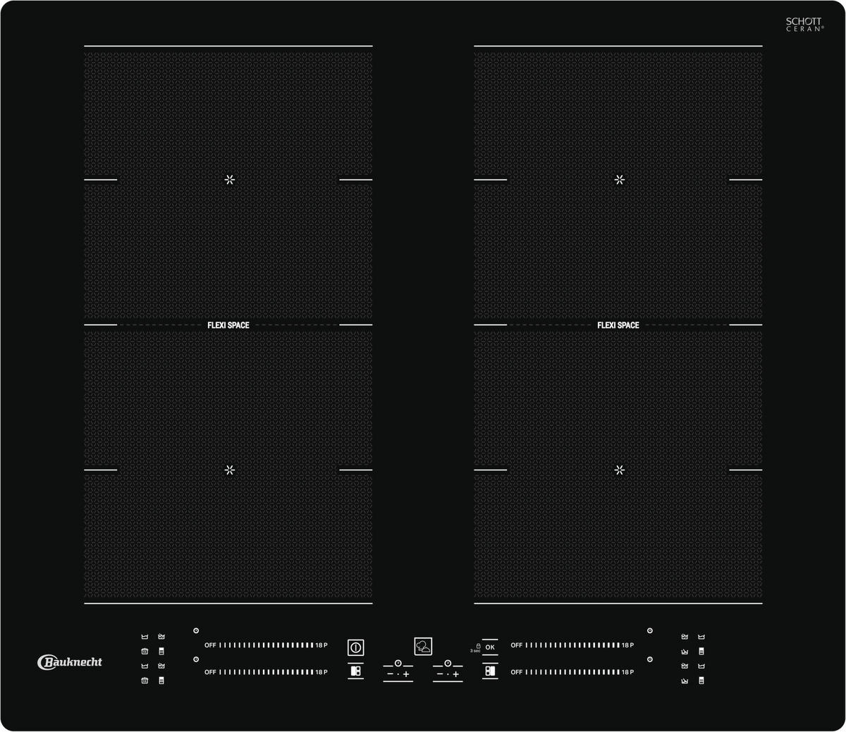 INDUKTIONSKOCHFELD BS1260FNE  - Schwarz, Basics, Glas (59/5,4/51cm) - Bauknecht