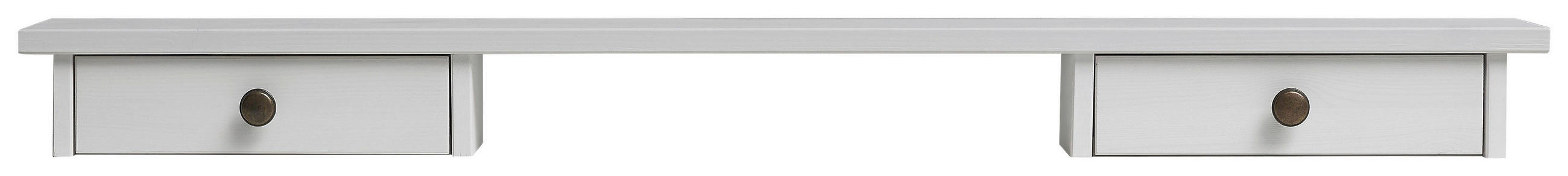 SCHMINKTISCHAUFSATZ Weiß  120/10/15 cm  - Anthrazit/Weiß, Natur, Holz/Metall (120/10/15cm) - Linea Natura