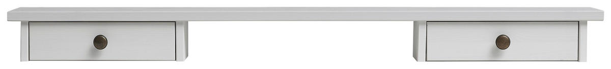 SCHMINKTISCHAUFSATZ Weiß  120/10/15 cm  - Anthrazit/Weiß, Natur, Holz/Metall (120/10/15cm) - Linea Natura