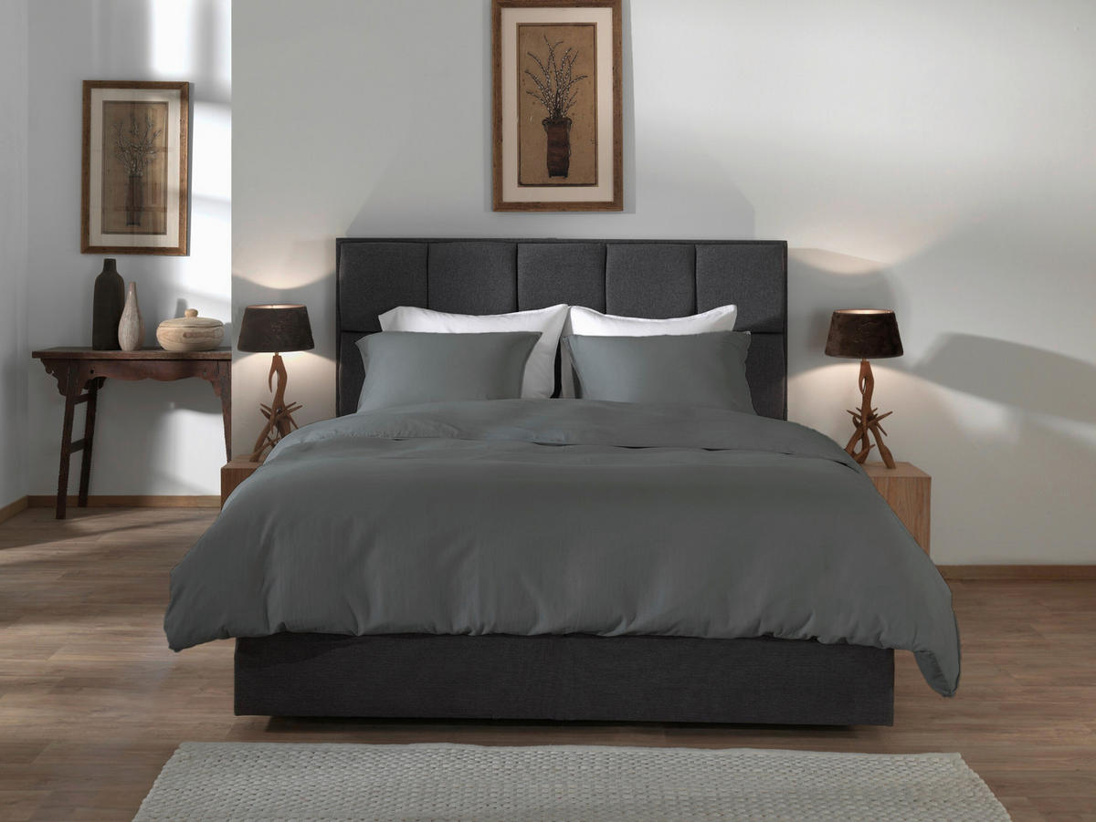 BETTWÄSCHE 2-teilig Suite-Saint-Tropez 135/200 cm  - Dunkelgrau, Basics, Textil (135/200cm)