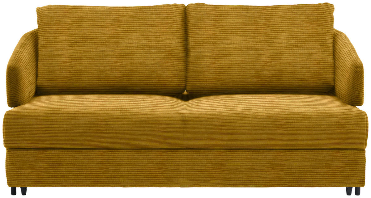 SCHLAFSOFA in Textil Currygelb  - Currygelb/Schwarz, Design, Textil/Metall (172/76-89/112-120cm) - Bali