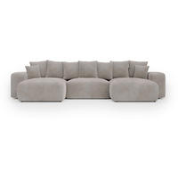 WOHNLANDSCHAFT Braun Cord  - Schwarz/Braun, Basics, Kunststoff/Textil (176/364/176cm) - Lomoco