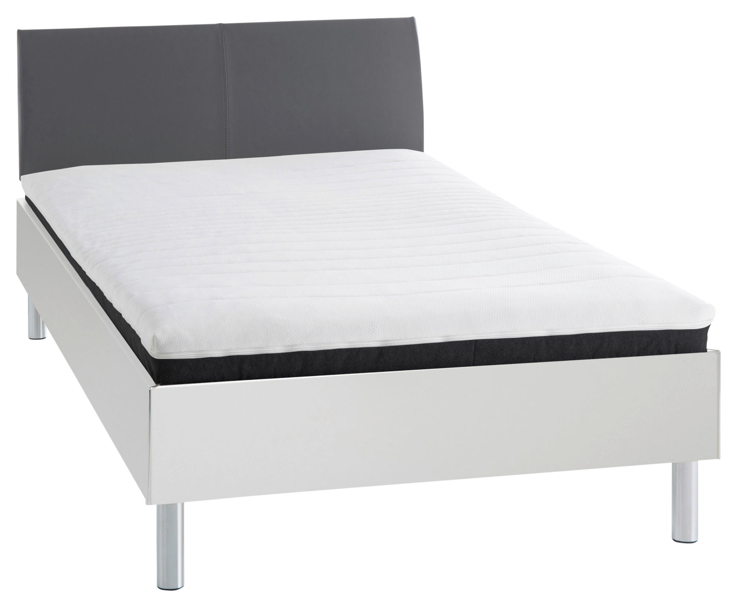 Pat Futon in textil, material pe bază de lemn antracit, negru, alb