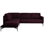 ECKSOFA in Flachgewebe, Struktur Dunkelrot  230/254 cm  - Anthrazit/Dunkelrot, Design, Textil/Metall (230/254cm) - Johann Jakob