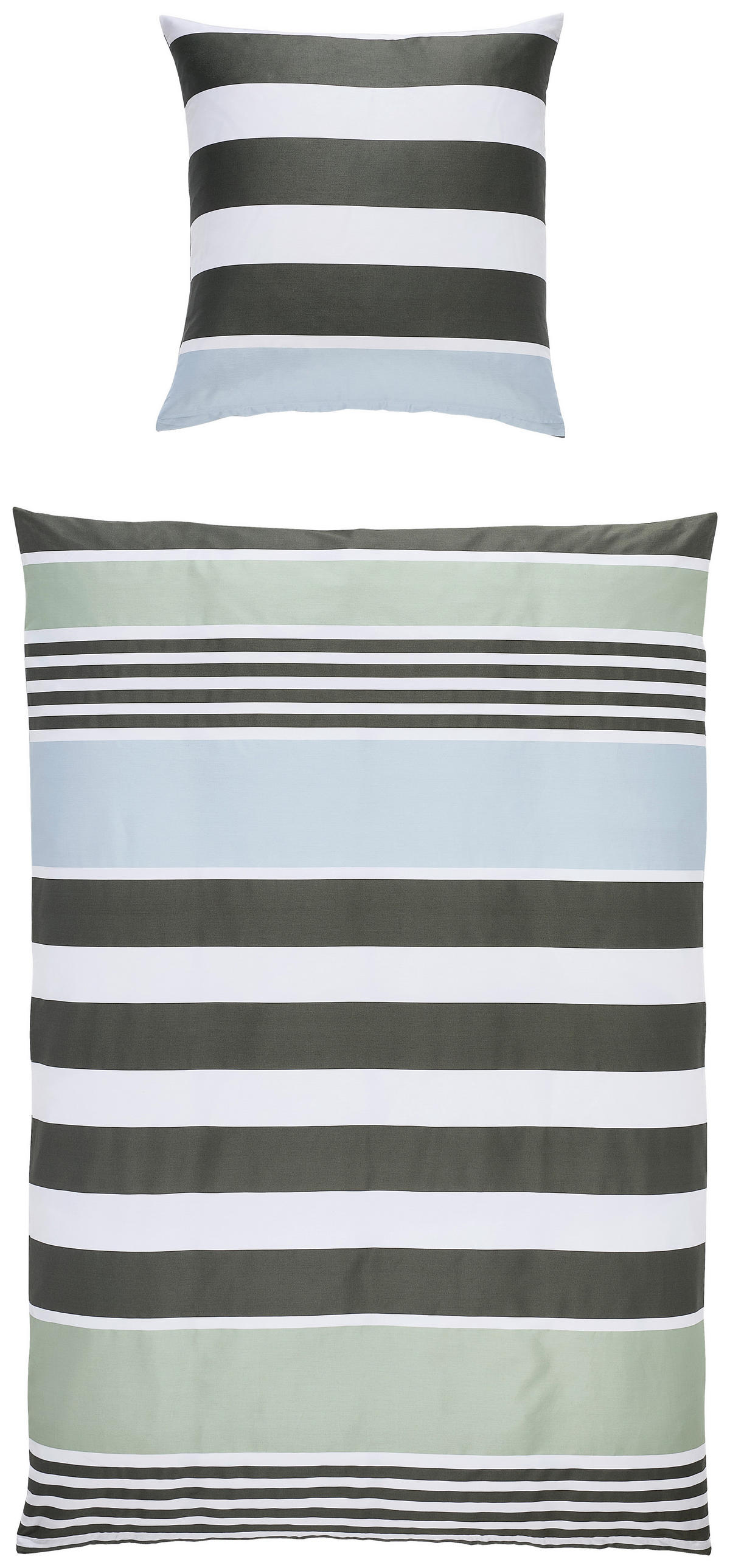 BETTWÄSCHE Satin 155/220 cm  - Salbeigrün, Design, Textil (155/220cm) - Janine