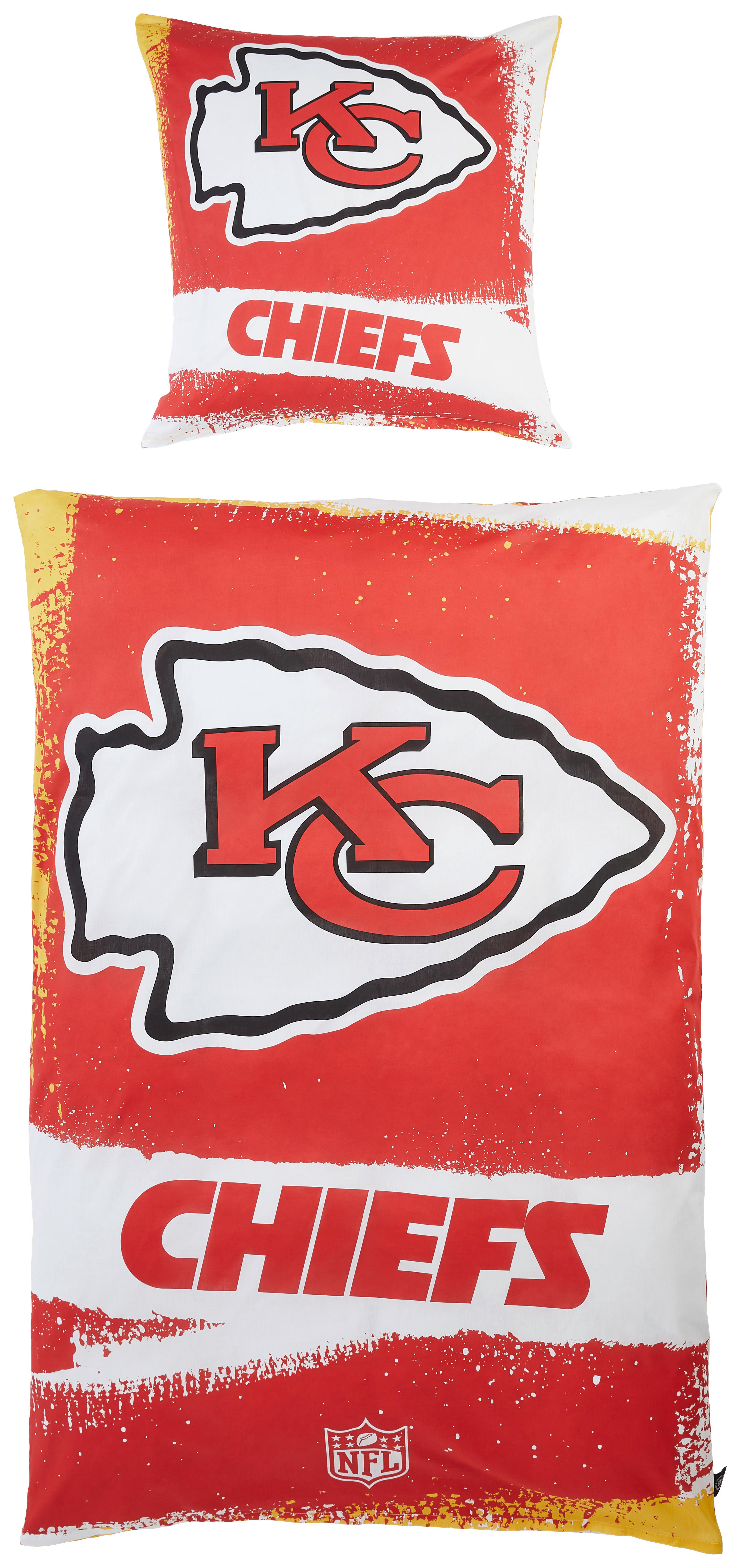 BETTWÄSCHE NFL Kansas City Chiefs Renforcé  - Rot/Weiß, Basics, Textil (135/200cm)