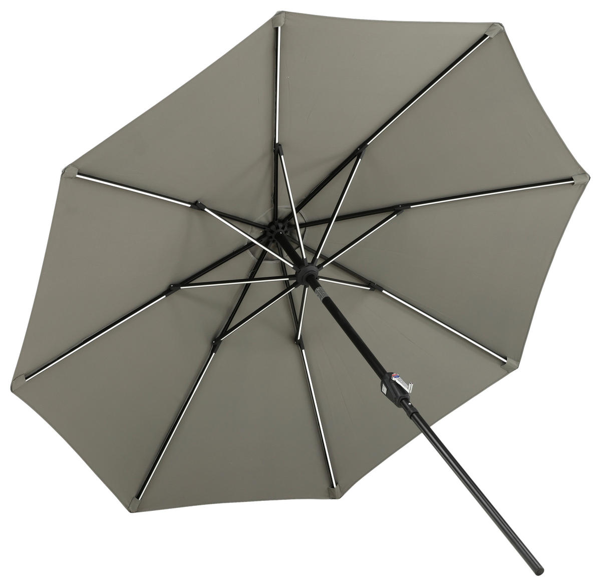 SONNENSCHIRM 270 cm  - Schwarz/Grau, KONVENTIONELL (270/241/270cm) - Gardenson