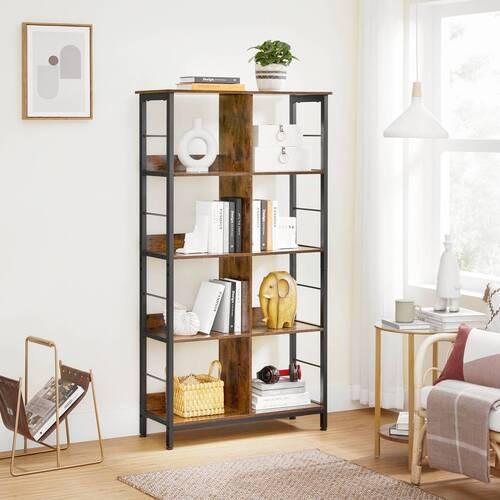 BÜCHERWAND  80/149/33 cm Braun, Schwarz  - Schwarz/Braun, Basics, Holzwerkstoff/Metall (80/149/33cm) - Boxxx