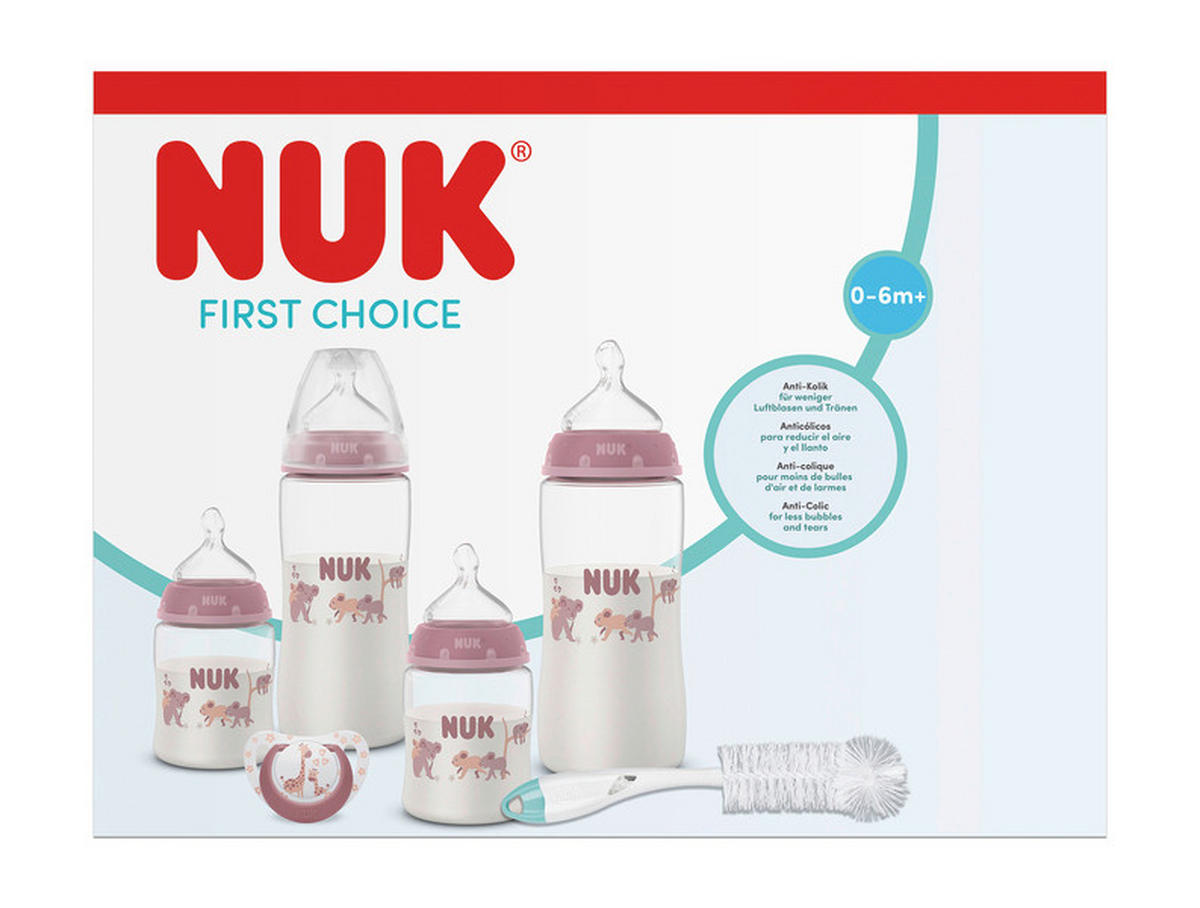 FLÄSCHCHENSET First Choice 8-teilig  - Pink, Basics, Kunststoff (7,3/33,6/25,4cm) - NUK