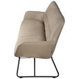 SITZBANK 201,5/87/67,5 cm Echtleder Schwarz, Taupe  - Taupe/Schwarz, Design, Leder/Metall (201,5/87/67,5cm) - Dieter Knoll