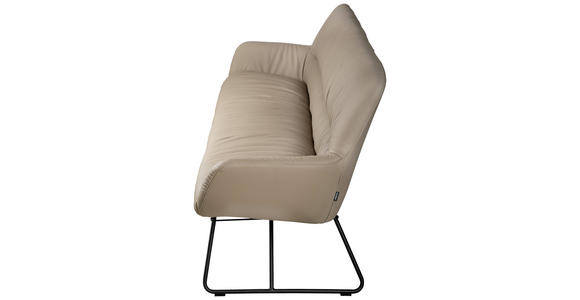 SITZBANK 201,5/87/67,5 cm Echtleder Schwarz, Taupe  - Taupe/Schwarz, Design, Leder/Metall (201,5/87/67,5cm) - Dieter Knoll