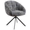 ARMLEHNSTUHL  Sitzfläche 360° drehbar Webstoff  - Schwarz/Weiß, Design, Textil/Metall (64/84/65cm) - Novel