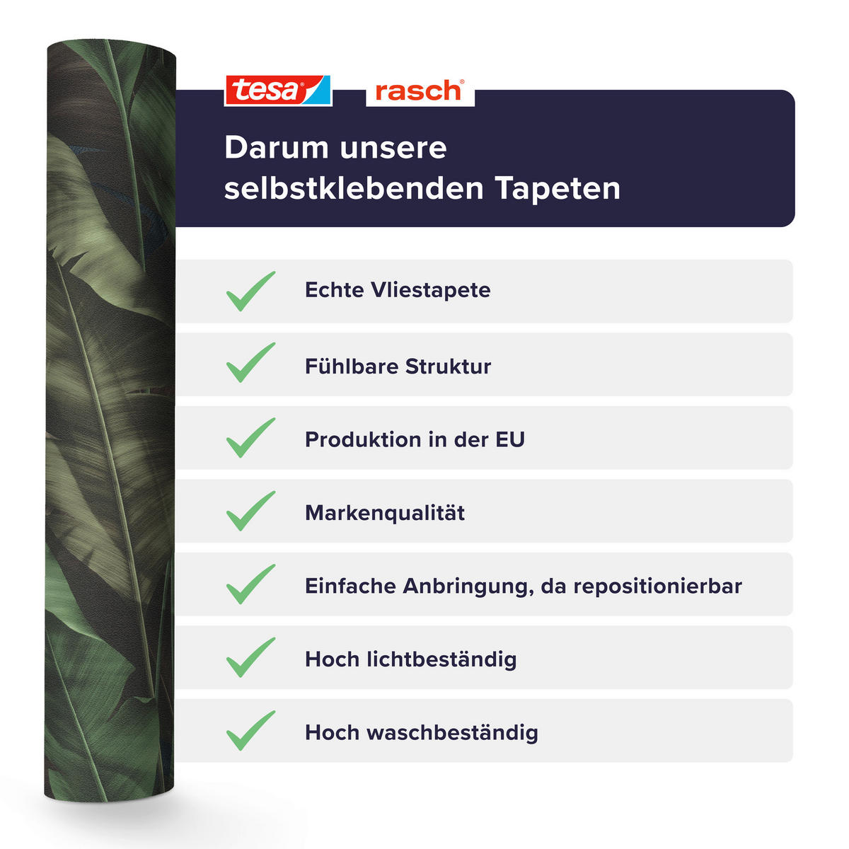 TAPETE - Dunkelgrün, Natur, Textil (600/53cm) - Tesa