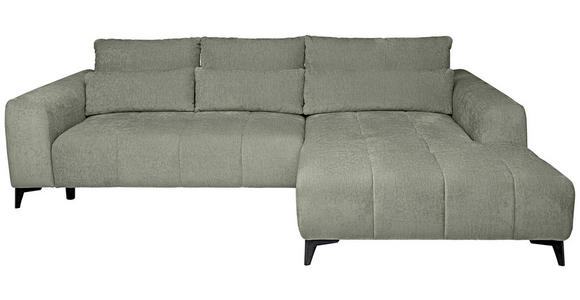ECKSOFA  in Chenille Mintgrün  279/222 cm  - Schwarz/Mintgrün, KONVENTIONELL, Kunststoff/Textil (279/222cm) - Hom`in