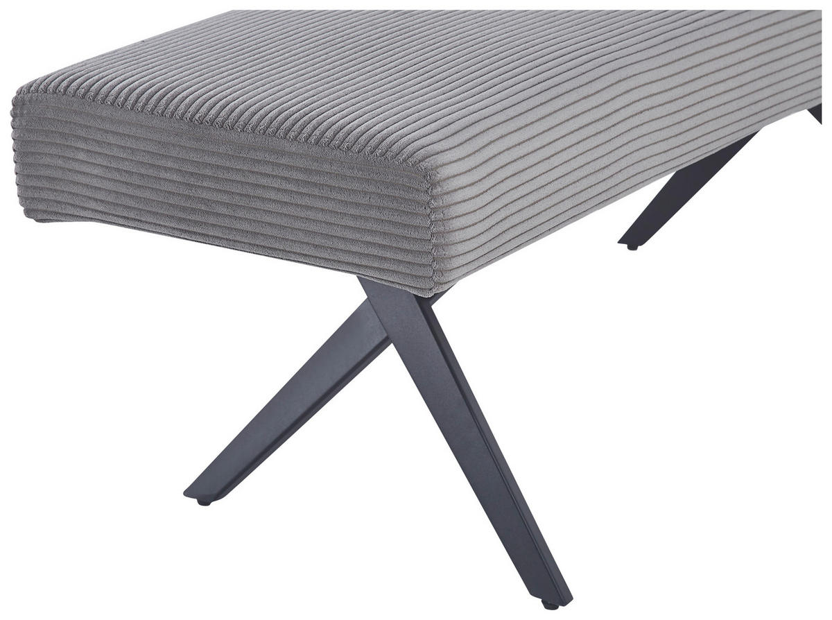 SITZBANK in Metall, Textil Dunkelgrau  - Dunkelgrau/Schwarz, KONVENTIONELL, Textil/Metall (140/49/47cm) - MID.YOU
