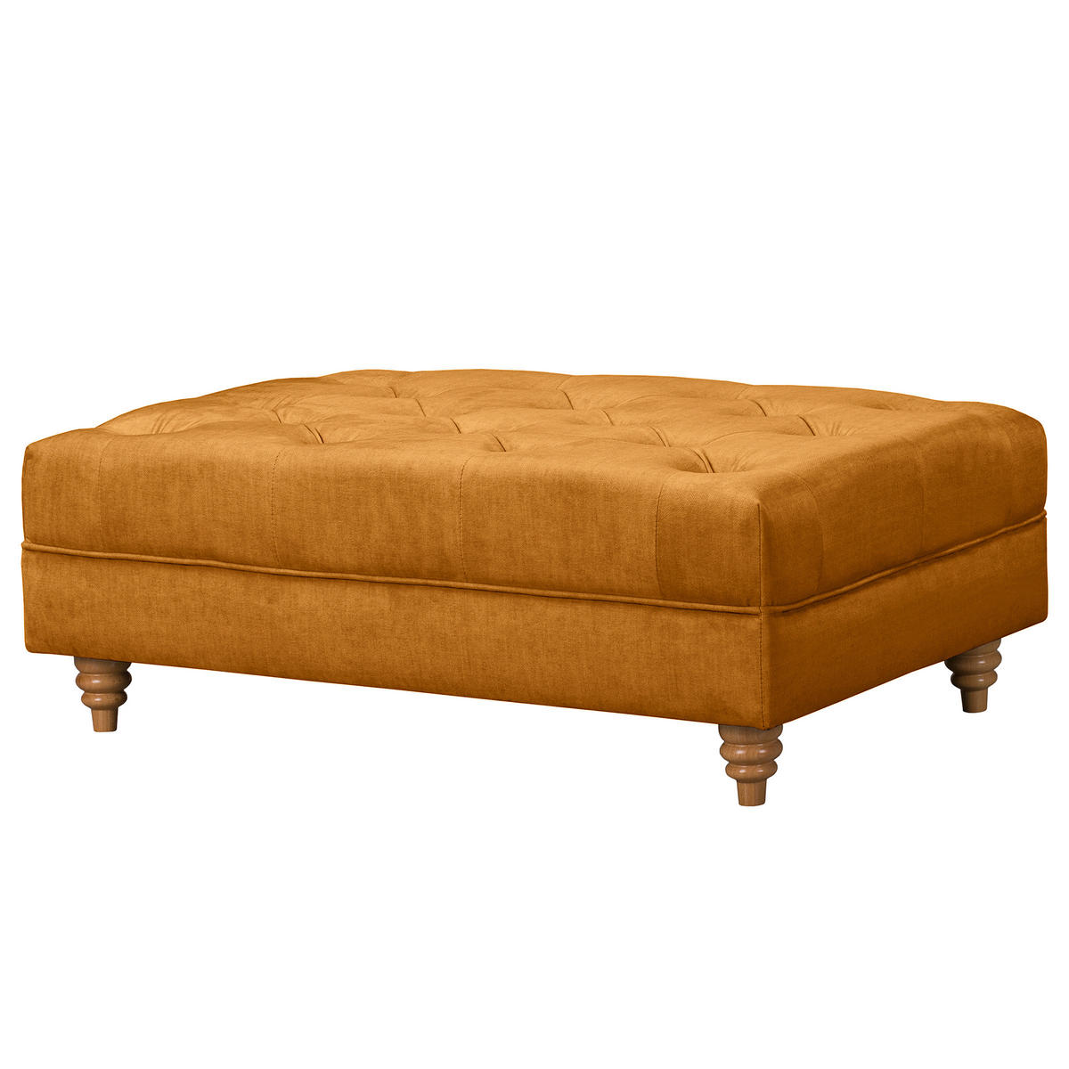 HOCKER Laura Mikrofaser Bernsteinfarben  - Bernsteinfarben/Braun, Design, Holz/Textil (96/35/62cm) - P & B