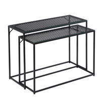 BEISTELLTISCHSET in Glas 100/40/77 cm  - Schwarz, Design, Glas/Metall (100/40/77cm) - MID.YOU