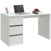 SCHREIBTISCH 125/60/76 cm Schwarz, Weiss  - Weiss/Schwarz, Design, Holzwerkstoff (125/60/76cm) - Xora