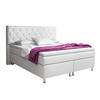 BOXSPRINGBETT 180/200 cm  in Weiß  - Silberfarben/Weiß, KONVENTIONELL, Leder/Textil (180/200cm) - MID.YOU