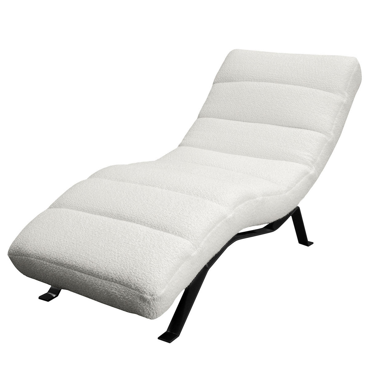 RELAXLIEGE Bouclé Hellgrau  - Hellgrau/Schwarz, Design, Textil/Metall (65/65-95/171cm) - Livetastic