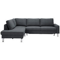ECKSOFA in Flachgewebe Anthrazit  - Chromfarben/Anthrazit, Design, Textil/Metall (200/276cm) - Hom`in