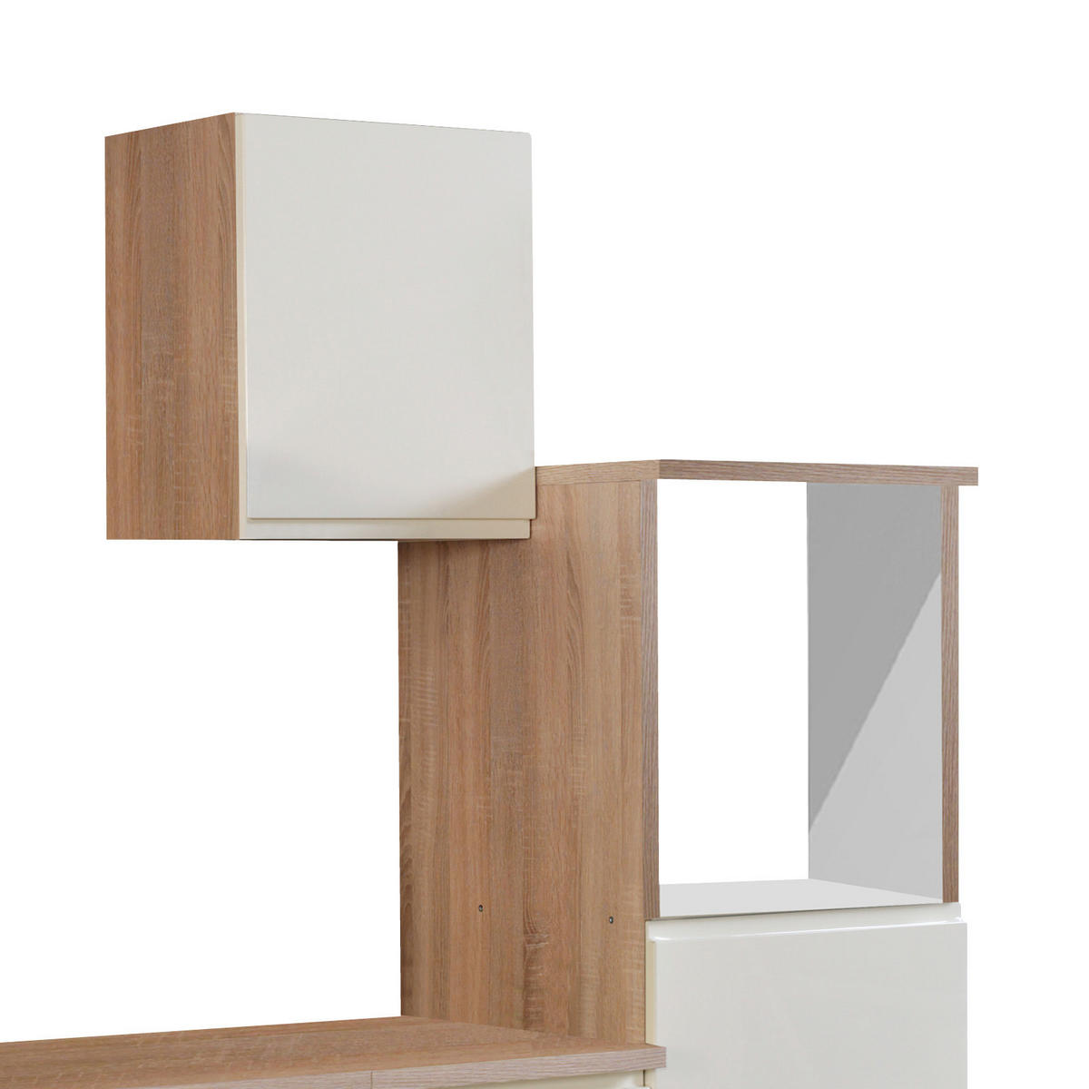 MODULKÖK UTAN VITVAROR 280 cm   i cremefärgad, Sonoma ek  - Sonoma ek/cremefärgad, Basics, trämaterial (280cm) - Held