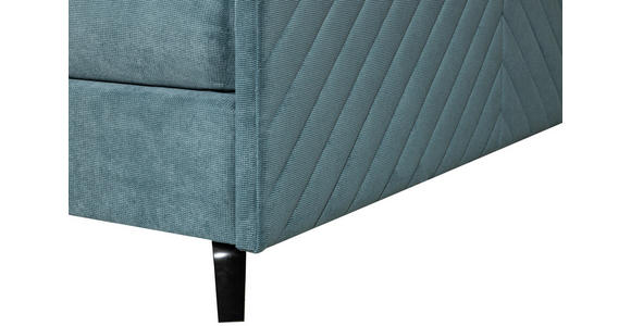 BOXSPRINGBETT 160/200 cm in Petrol - Petrol/Schwarz, Design, Textil/Metall (160/200cm) - Esposa