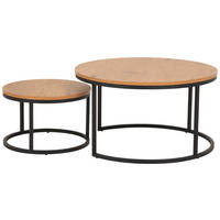 COUCHTISCH in Metall, Holzwerkstoff 80/80/44,5 cm  - Wildeiche/Schwarz, Konventionell, Holzwerkstoff/Metall (80/80/44,5cm) - MID.YOU