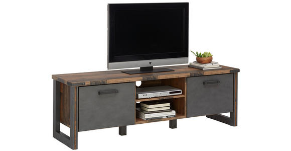 TV-ELEMENT Grau, Pinienfarben  - Anthrazit/Grau, KONVENTIONELL, Holzwerkstoff/Kunststoff (168/52/42cm) - Hom`in