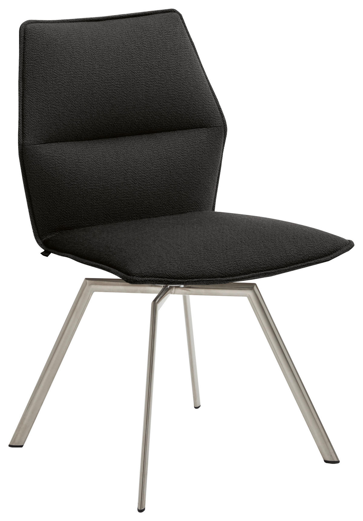 STUHL  in Stahl  - Edelstahlfarben/Anthrazit, Design, Textil/Metall (49/86/60cm) - Venjakob