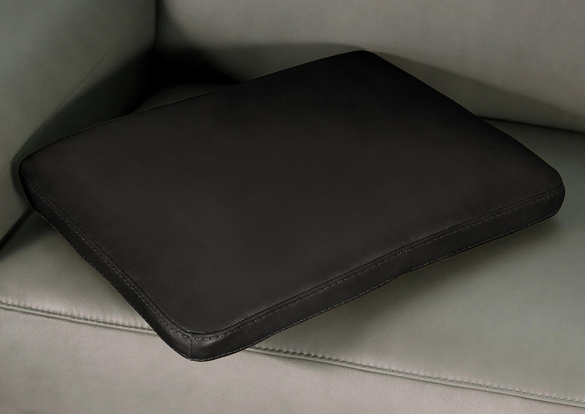 ZIERKISSEN   52/42/7 cm  - Schwarz, Design, Leder (52/42/7cm) - Livetastic