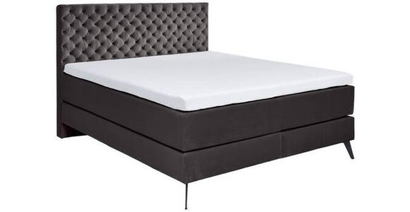 BOXSPRINGBETT 160/200 cm  in Anthrazit  - Anthrazit/Graphitfarben, Design, Textil/Metall (160/200cm) - Xora