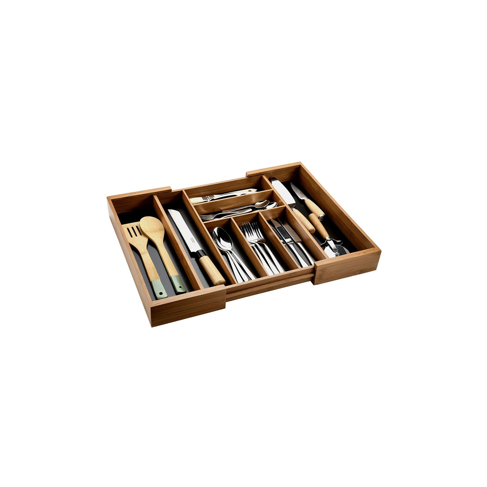ULOŽAK ZA PRIBOR ZA JELO - smeđa, Basics, drvo (35-57/43/6cm) - Kesper