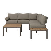 LOUNGEGARNITUR 3-teilig  219/238 cm  Aluminium  - Taupe/Naturfarben, Design, Kunststoff/Textil (219/238cm) - Amatio
