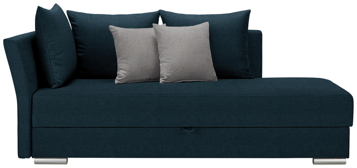 LIEGE in Webstoff Petrol  - Chromfarben/Petrol, Design, Kunststoff/Textil (220/93/100cm) - Xora