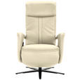 RELAXSESSEL in Leder Ecru  - Ecru/Schwarz, Design, Leder/Metall (71/112/83cm) - Dieter Knoll
